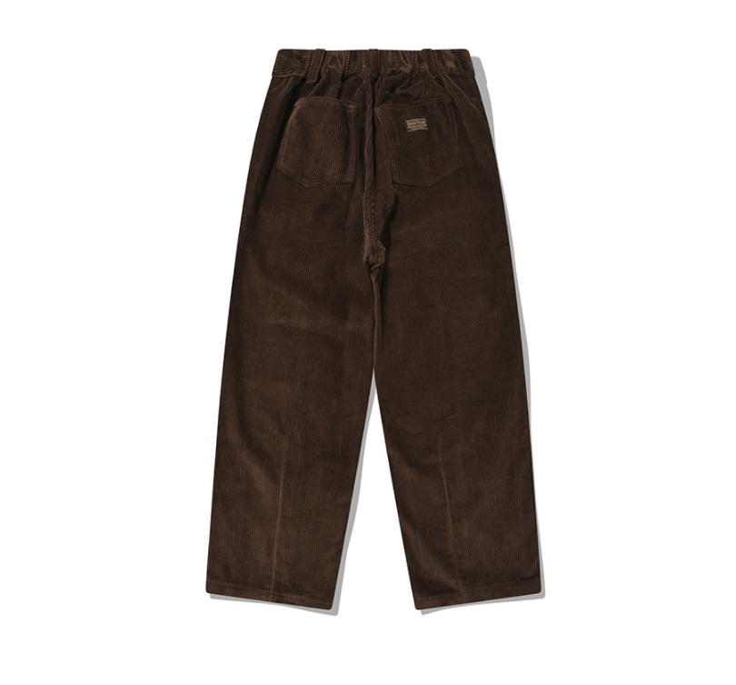 セイントペイン(SAINTPAIN)  SP TWO TUCK WIDE CORDUROY PANTS-BROWN