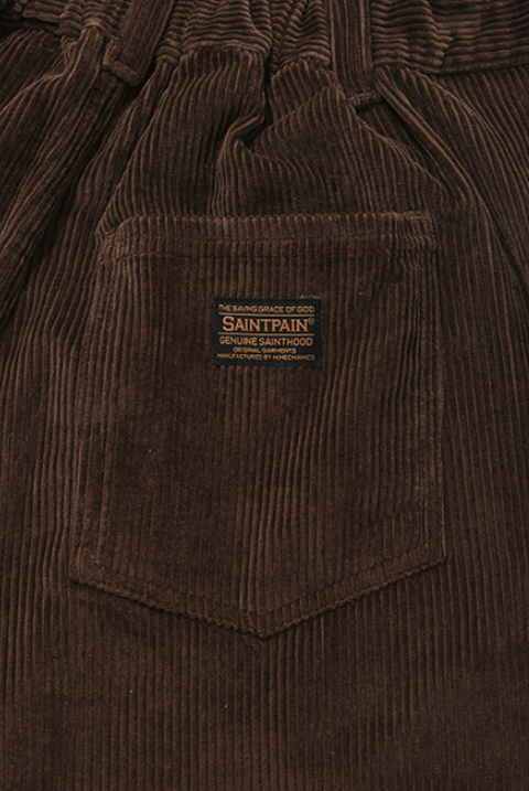 セイントペイン(SAINTPAIN)  SP TWO TUCK WIDE CORDUROY PANTS-BROWN