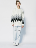 セイントペイン(SAINTPAIN) SP FINE WOOL ZIGZAG KNIT-IVORY