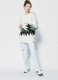 セイントペイン(SAINTPAIN) SP FINE WOOL ZIGZAG KNIT-IVORY