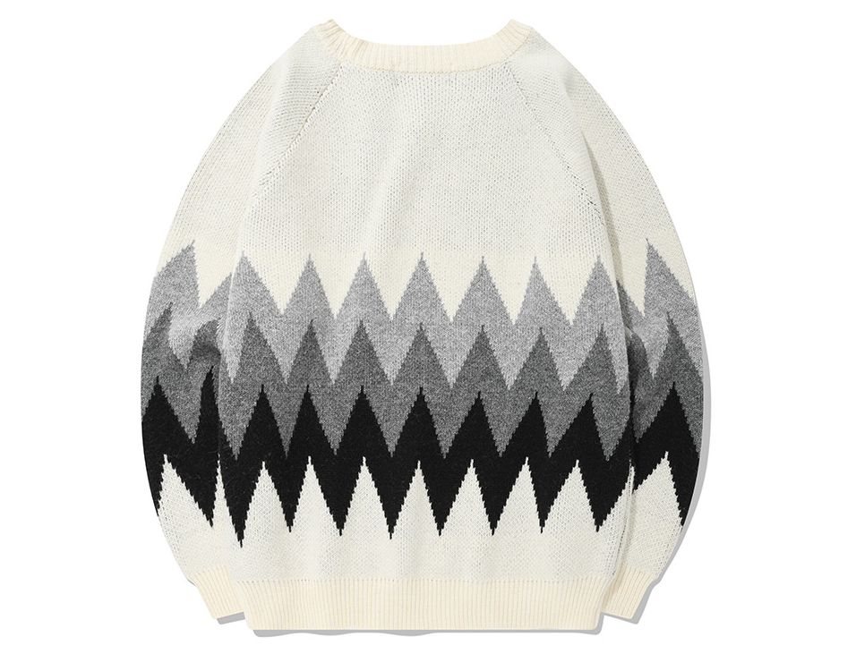 セイントペイン(SAINTPAIN) SP FINE WOOL ZIGZAG KNIT-IVORY