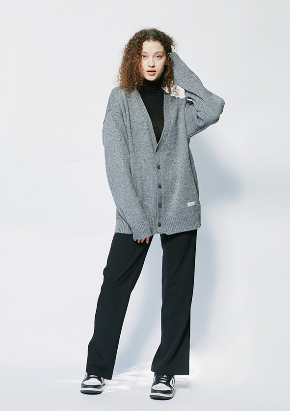 セイントペイン(SAINTPAIN) SP FINE WOOL LOOSE FIT CARDIGAN-GRAY