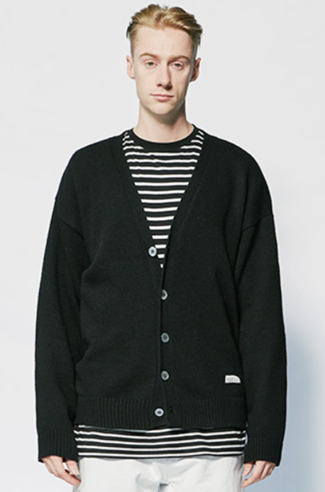 セイントペイン(SAINTPAIN) SP FINE WOOL LOOSE FIT CARDIGAN-BLACK