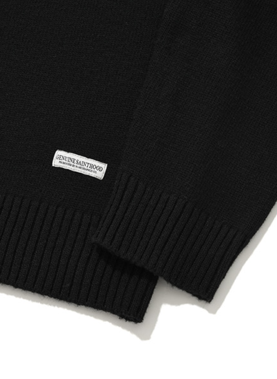 セイントペイン(SAINTPAIN) SP FINE WOOL LOOSE FIT CARDIGAN-BLACK