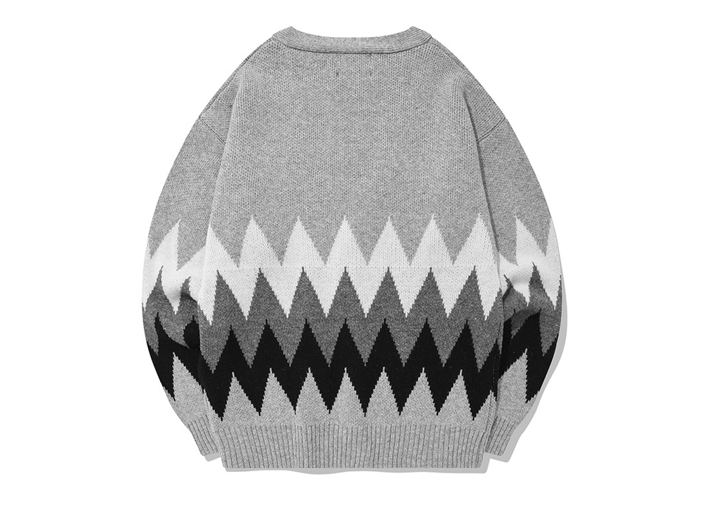 セイントペイン(SAINTPAIN) SP FINE WOOL ZIGZAG CARDIGAN-GRAY