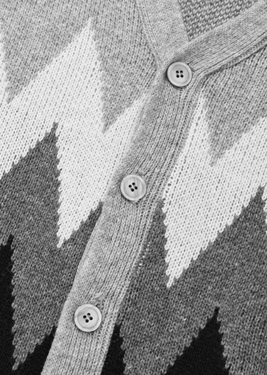 セイントペイン(SAINTPAIN) SP FINE WOOL ZIGZAG CARDIGAN-GRAY