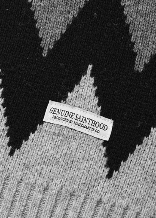 セイントペイン(SAINTPAIN) SP FINE WOOL ZIGZAG CARDIGAN-GRAY