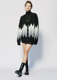 セイントペイン(SAINTPAIN) SP FINE WOOL ZIGZAG CARDIGAN-BLACK