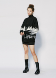 セイントペイン(SAINTPAIN) SP FINE WOOL ZIGZAG CARDIGAN-BLACK