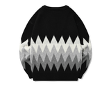 セイントペイン(SAINTPAIN) SP FINE WOOL ZIGZAG CARDIGAN-BLACK