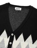 セイントペイン(SAINTPAIN) SP FINE WOOL ZIGZAG CARDIGAN-BLACK