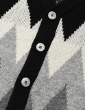 セイントペイン(SAINTPAIN) SP FINE WOOL ZIGZAG CARDIGAN-BLACK