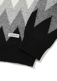 セイントペイン(SAINTPAIN) SP FINE WOOL ZIGZAG CARDIGAN-BLACK
