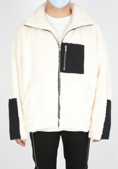 ランベルシオ(LANG VERSIO) 324 WH&BK fleece jacket