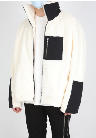 ランベルシオ(LANG VERSIO) 324 WH&BK fleece jacket