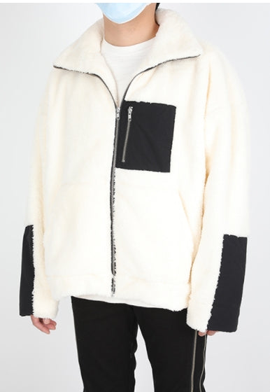 ランベルシオ(LANG VERSIO) 324 WH&BK fleece jacket