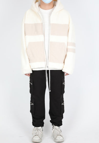 ランベルシオ(LANG VERSIO) 329 WH&BE Fleece Hooded Zip-Up