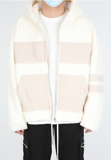ランベルシオ(LANG VERSIO) 329 WH&BE Fleece Hooded Zip-Up
