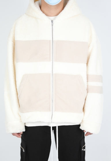 ランベルシオ(LANG VERSIO) 329 WH&BE Fleece Hooded Zip-Up