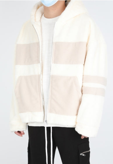 ランベルシオ(LANG VERSIO) 329 WH&BE Fleece Hooded Zip-Up