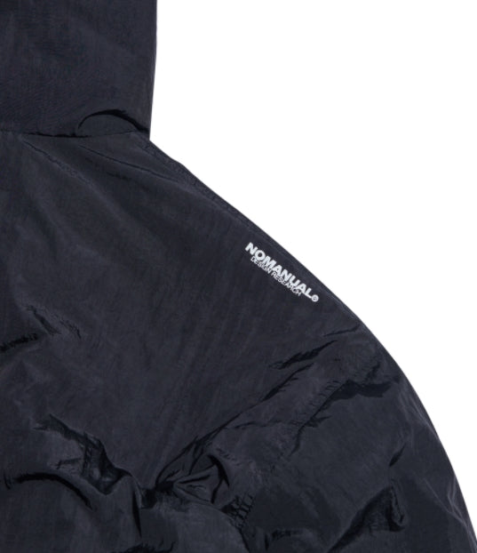 NOMANUAL(ノーマニュアル) NYLON PADDED HOODED ZIP UP JACKET - BLACK