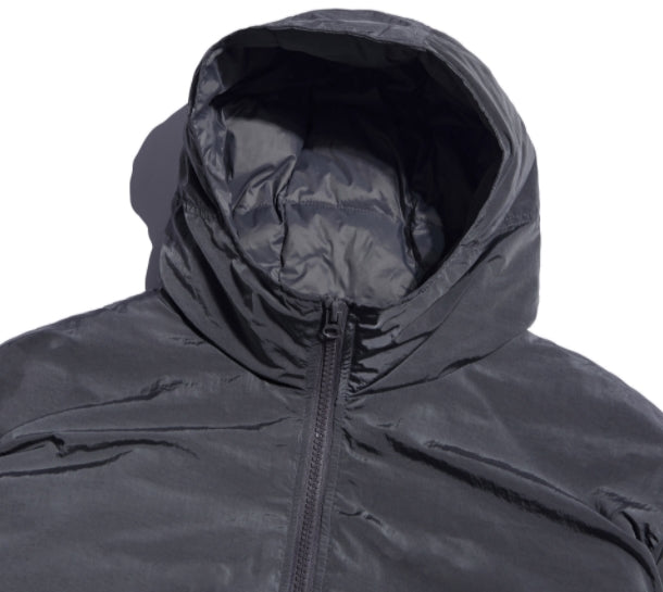 NOMANUAL(ノーマニュアル) NYLON PADDED HOODED ZIP UP JACKET - CHARCOAL