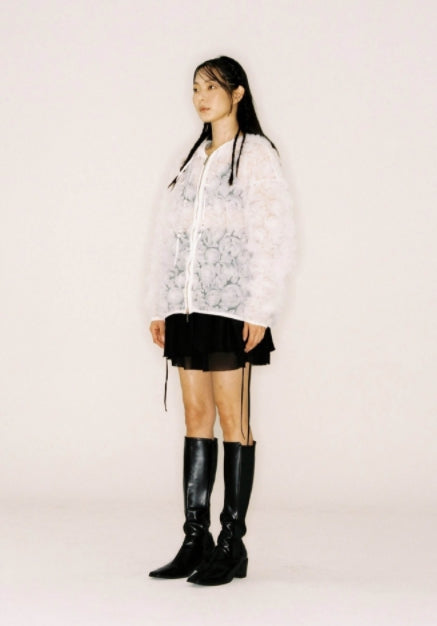 nache(ナチェ)  CHIFFON HOODIE ZIP-UP