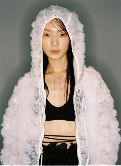 nache(ナチェ)  CHIFFON HOODIE ZIP-UP