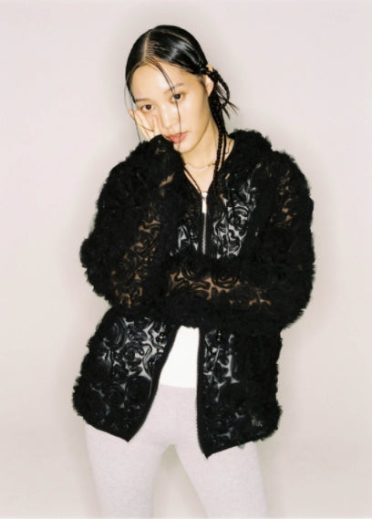 nache(ナチェ)  CHIFFON HOODIE ZIP-UP