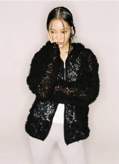 nache(ナチェ)  CHIFFON HOODIE ZIP-UP