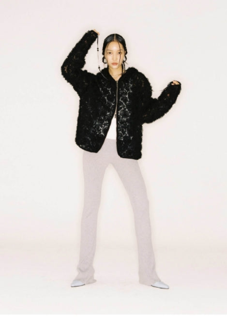 nache(ナチェ)  CHIFFON HOODIE ZIP-UP