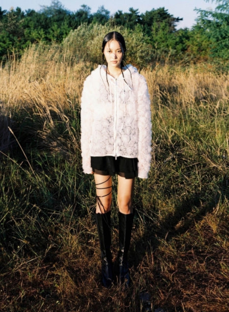 nache(ナチェ)  CHIFFON HOODIE ZIP-UP