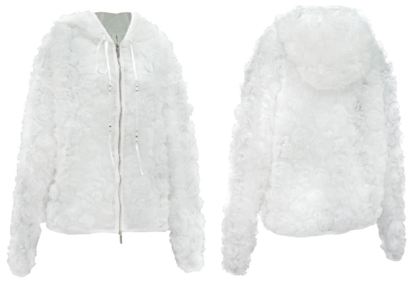 nache(ナチェ)  CHIFFON HOODIE ZIP-UP