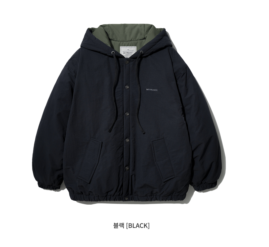 ダブルユーブイプロジェクト(WV PROJECT) Woven Hooded Coach Jacket Black JIOT7540