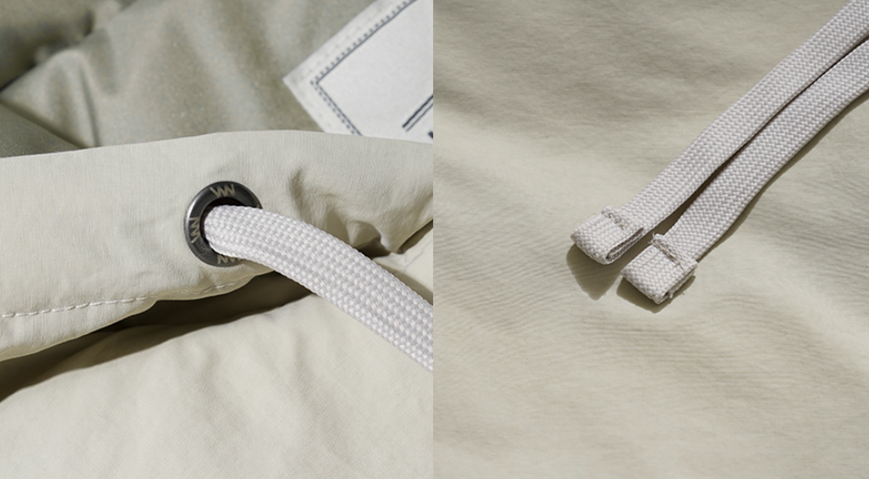 ダブルユーブイプロジェクト(WV PROJECT) Woven Hooded Coach Jacket Beige JIOT7540