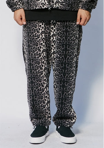 セイントペイン(SAINTPAIN)  SP LEOPARD FLEECE TRAINING PANTS-BLACK