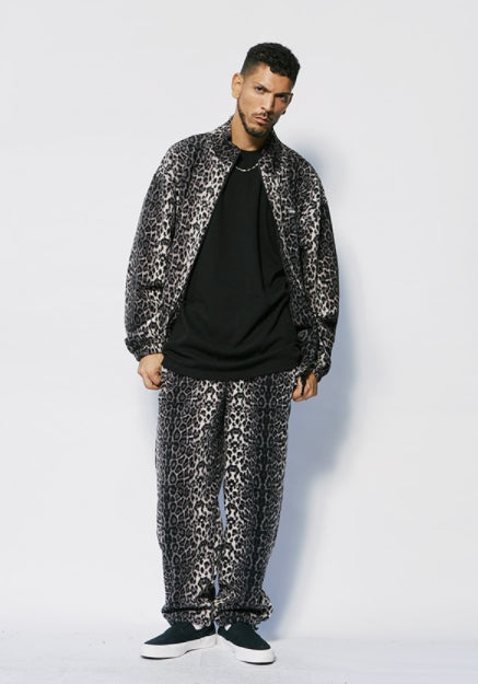 セイントペイン(SAINTPAIN)  SP LEOPARD FLEECE TRAINING PANTS-BLACK