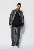 セイントペイン(SAINTPAIN)  SP LEOPARD FLEECE TRAINING PANTS-BLACK