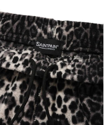 セイントペイン(SAINTPAIN)  SP LEOPARD FLEECE TRAINING PANTS-BLACK