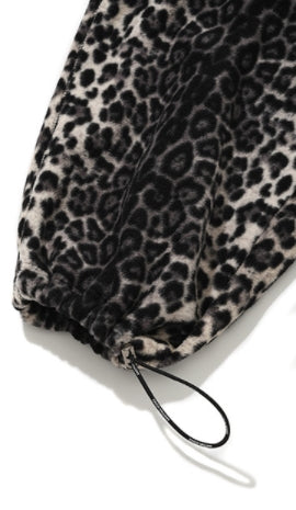 セイントペイン(SAINTPAIN)  SP LEOPARD FLEECE TRAINING PANTS-BLACK