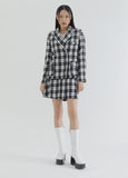 curetty (キュリティー) C CHECKED DOUBLE BUTTON JACKET_WHITE