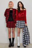 curetty (キュリティー) C CHECKED DOUBLE BUTTON JACKET_RED