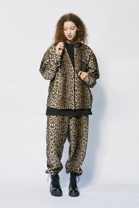 セイントペイン(SAINTPAIN)  SP LEOPARD FLEECE ZIP JACKET-BEIGE