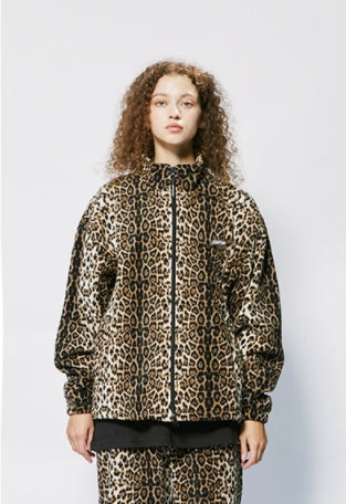 セイントペイン(SAINTPAIN)  SP LEOPARD FLEECE ZIP JACKET-BEIGE