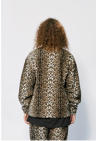 セイントペイン(SAINTPAIN)  SP LEOPARD FLEECE ZIP JACKET-BEIGE