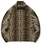 セイントペイン(SAINTPAIN)  SP LEOPARD FLEECE ZIP JACKET-BEIGE