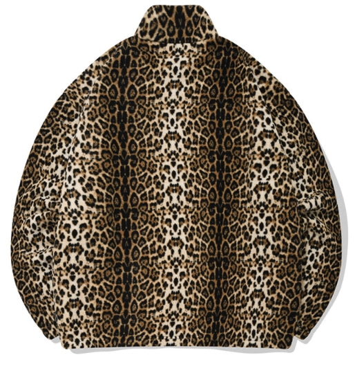 セイントペイン(SAINTPAIN)  SP LEOPARD FLEECE ZIP JACKET-BEIGE