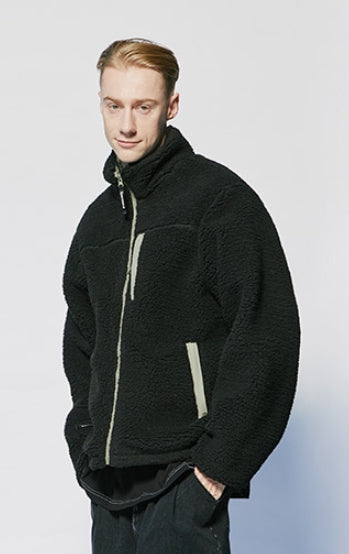 セイントペイン(SAINTPAIN)   SP REVERSIBLE FLEECE ZIP JACKET-BLACK