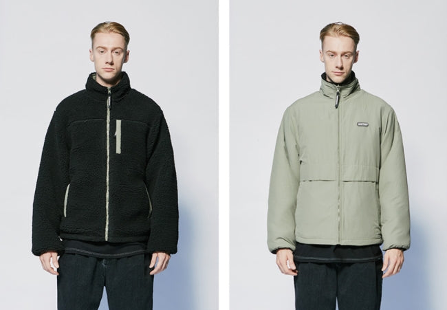 セイントペイン(SAINTPAIN)   SP REVERSIBLE FLEECE ZIP JACKET-BLACK