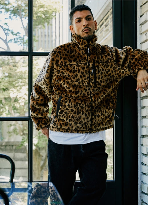 セイントペイン(SAINTPAIN)   SP REVERSIBLE FLEECE ZIP JACKET-LEOPARD